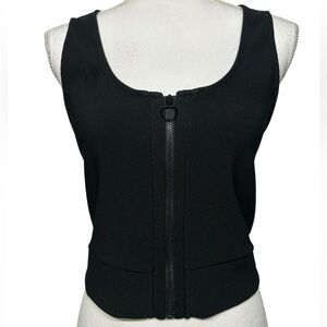 EXPRESS / Black Crop Tank Top with Zipper / Medium